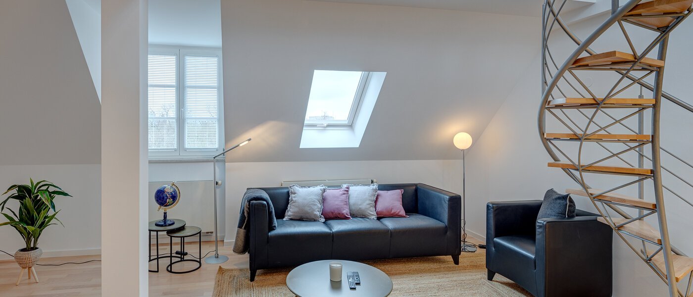 Maisonette-gallerileilighet München Maxvorstadt 03 Stue og oppholdsrom 13317