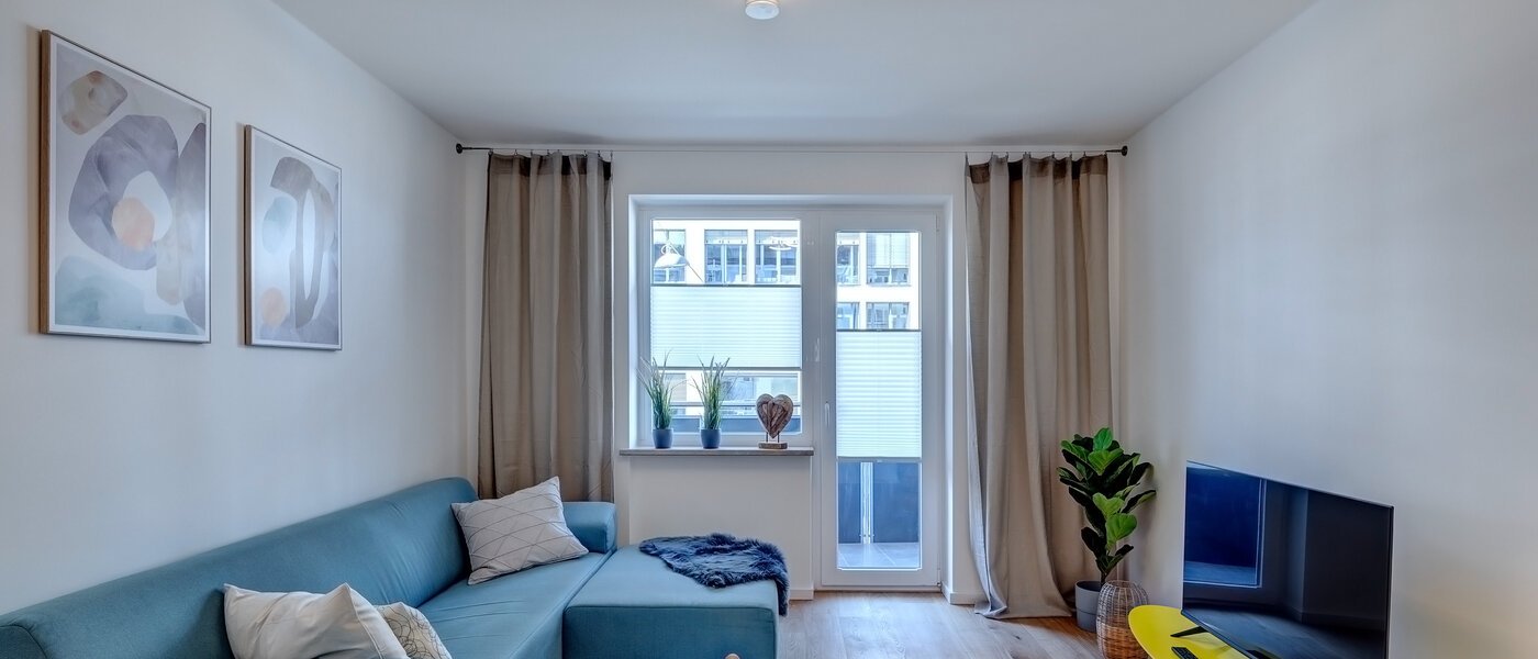 Düz München Maxvorstadt - Westen 02 Oturma odası 13363