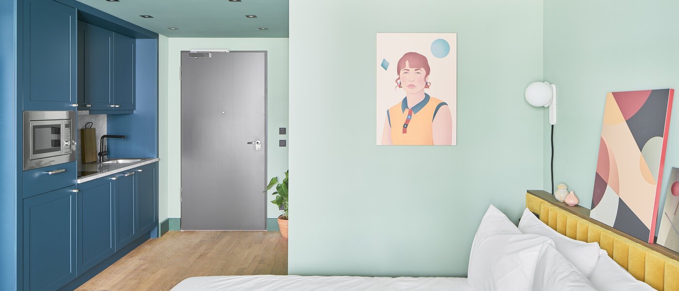 플랫 München Ludwigsvorstadt 04 거실 공간 13370