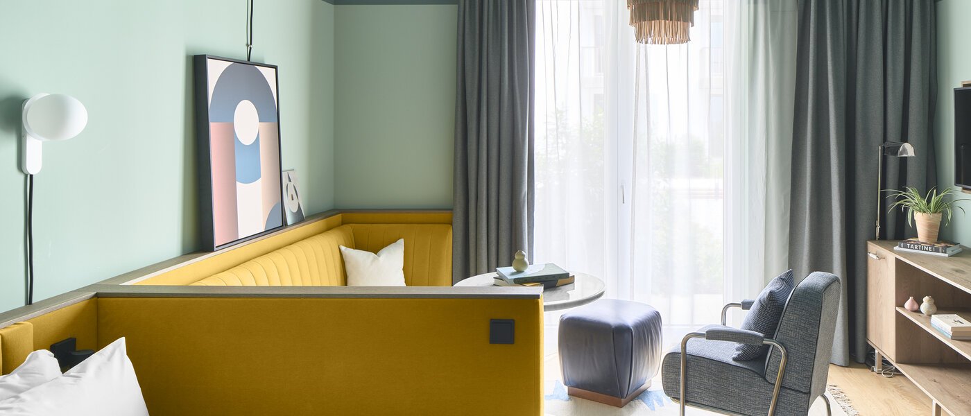 플랫 München Ludwigsvorstadt 05 거실 공간 13370