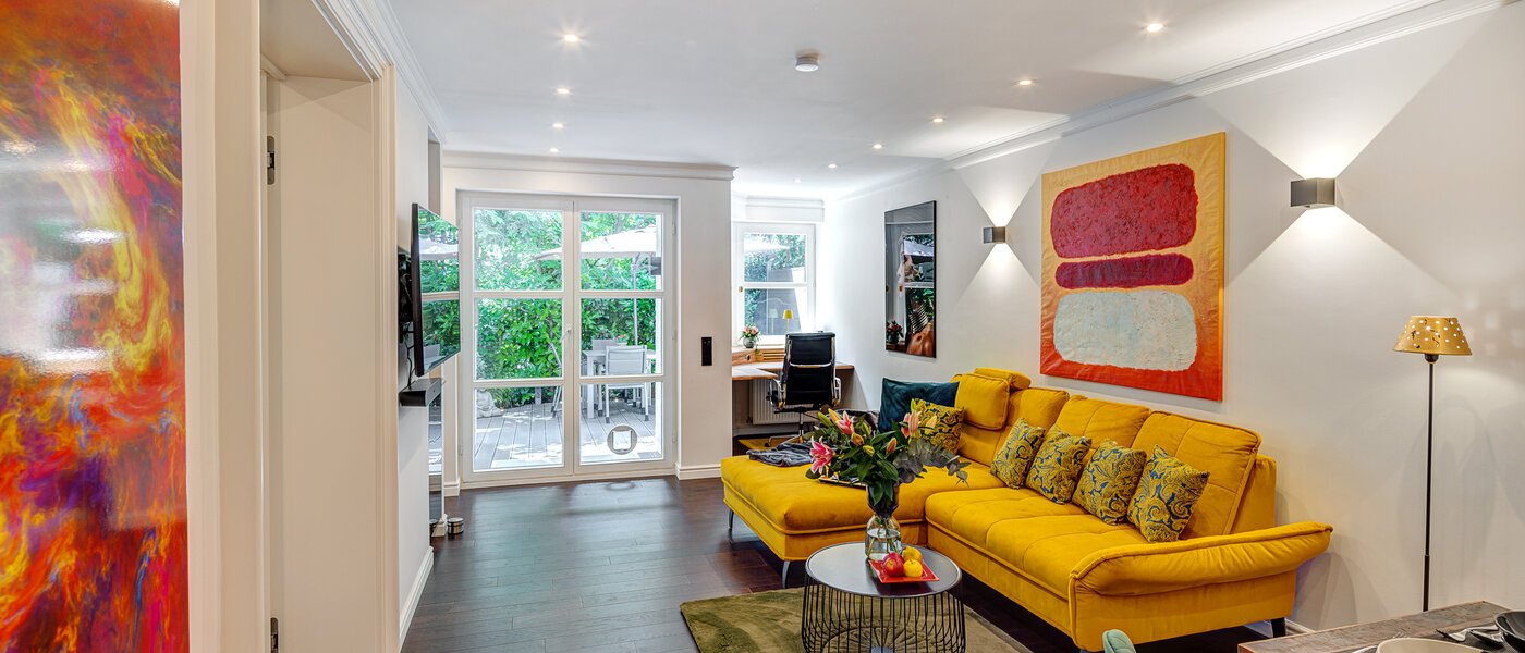 플랫 München Nymphenburg 01 거실 공간 13556