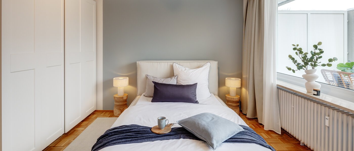 Dakterras appartement München Pasing 01 Slaapgedeelte 13685