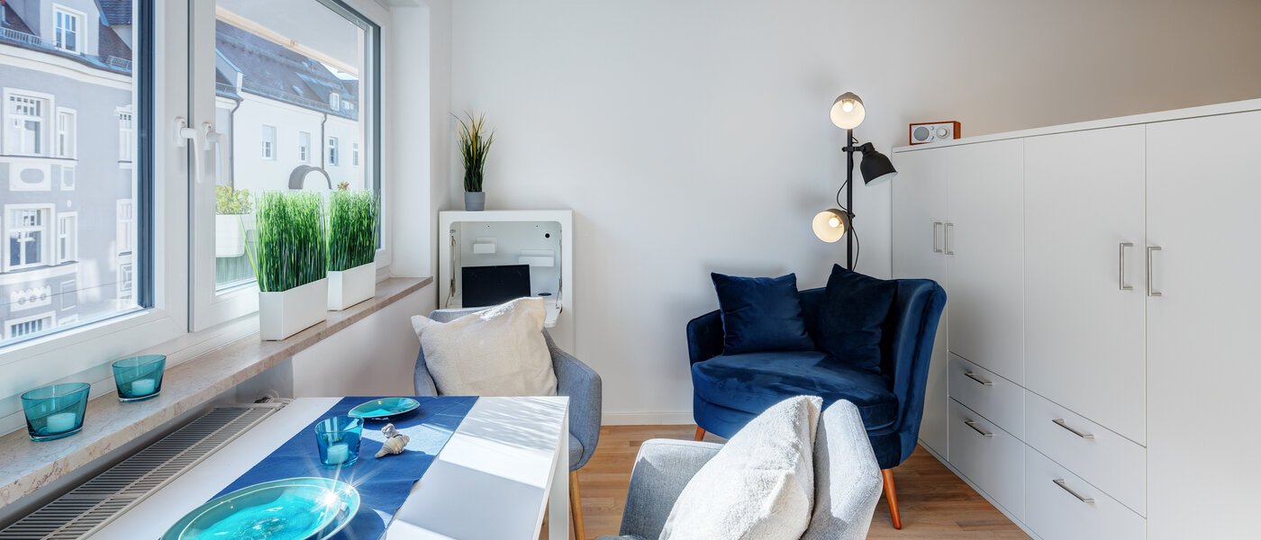 플랫 München Sendling 03 거실 공간 13702