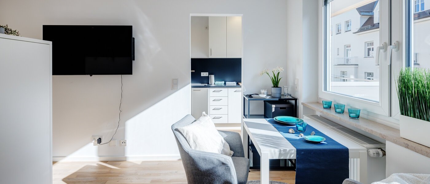 플랫 München Sendling 05 거실 공간 13702