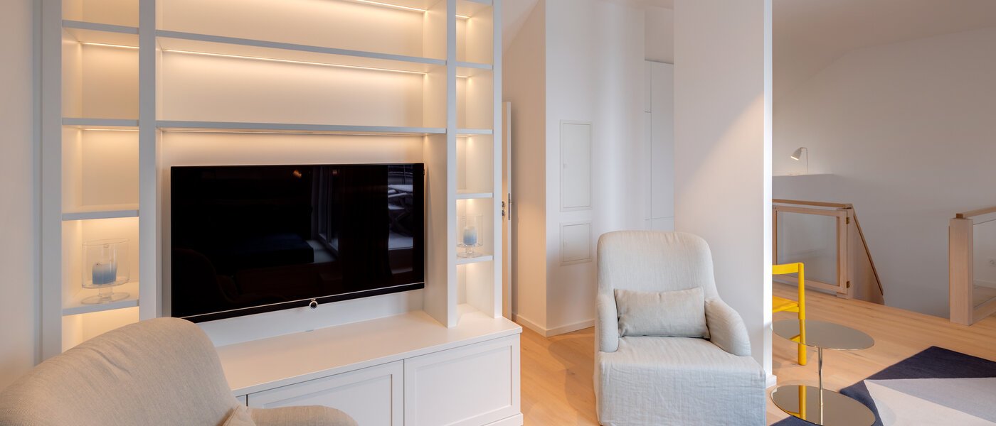 Maisonette lakás München Altbogenhausen 05 Nappali 13706