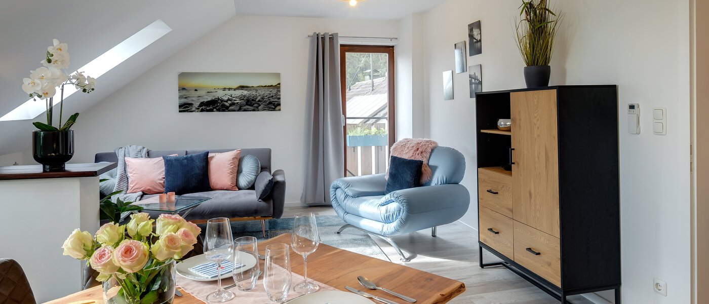 Apartamento no sótão Eching 01 Área de estar 13716