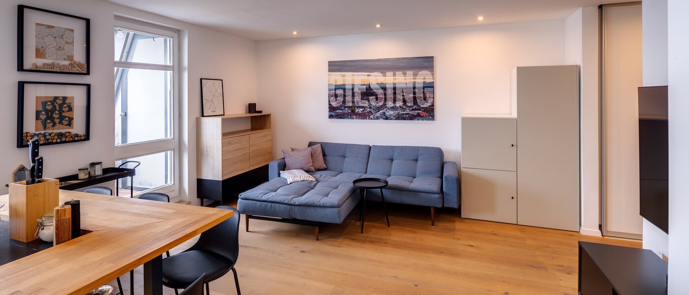 Διαμέρισμα με βεράντα στην ταράτσα München Obergiesing 03 Καθιστικό 13824