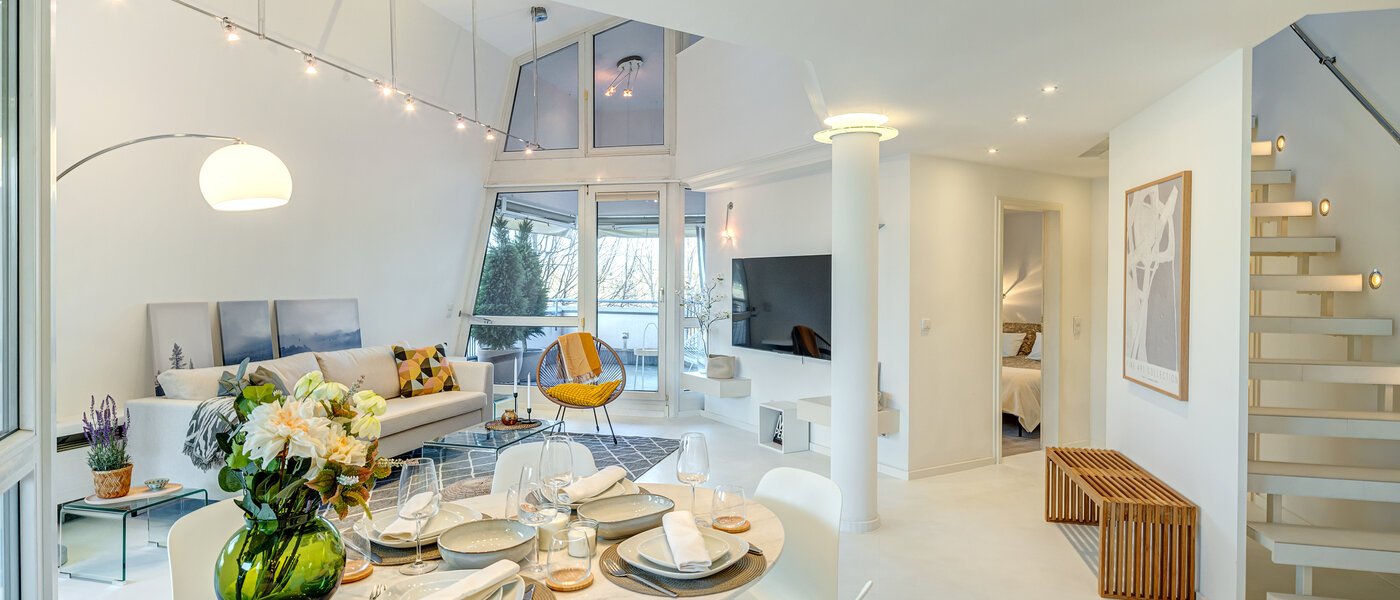 Maisonnette galerijflat München Bogenhausen 02 Leefruimte 13849