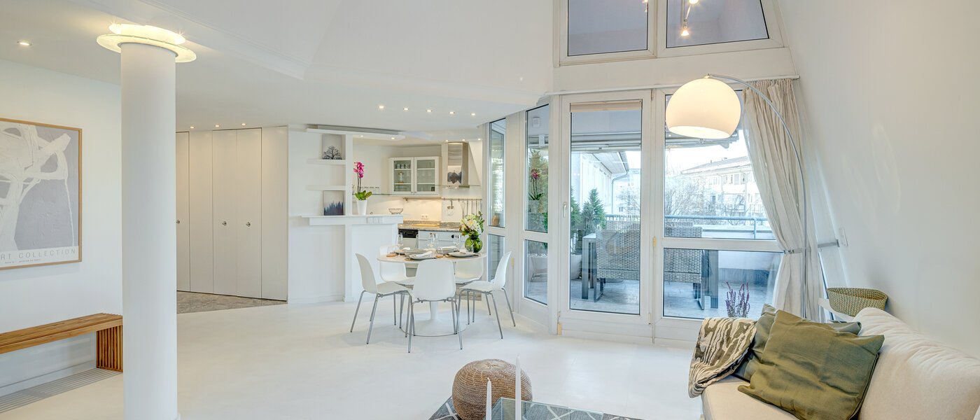 Maisonnette galerijflat München Bogenhausen 04 Leefruimte 13849