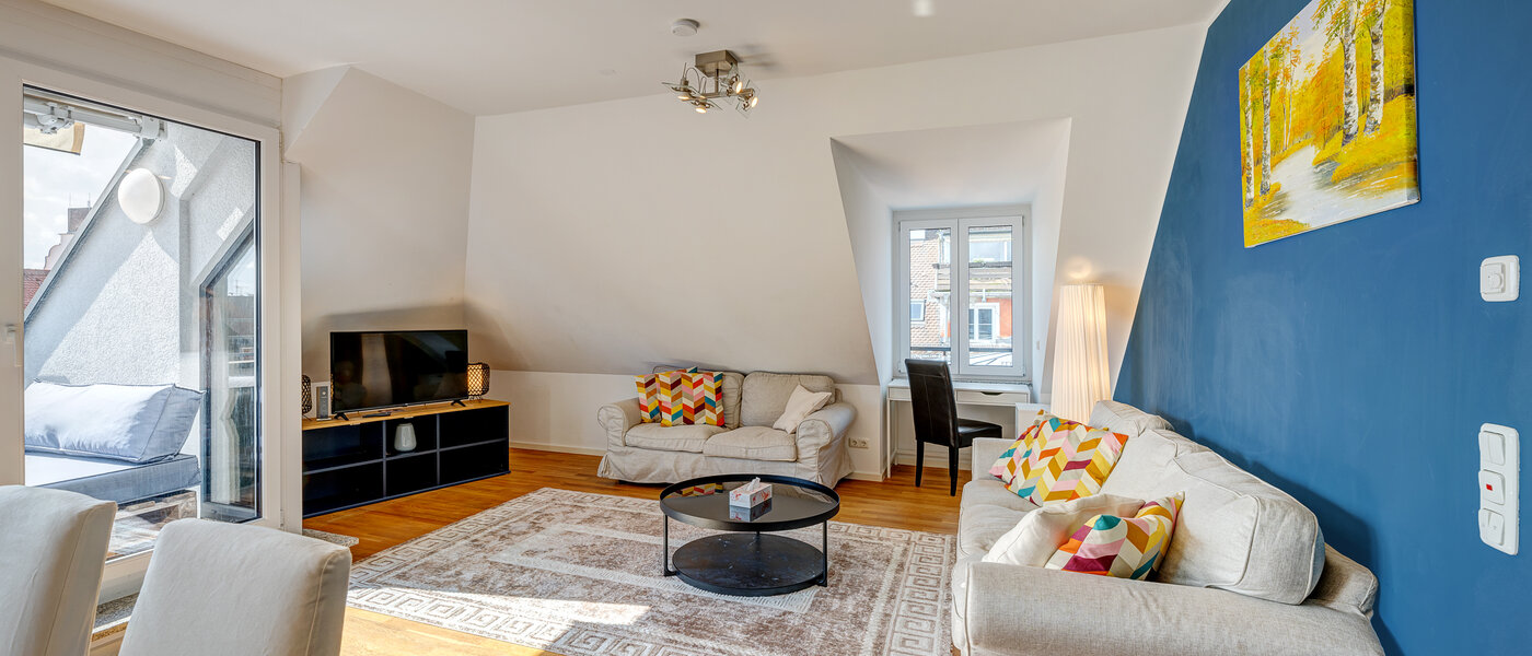 Podstrešno stanovanje München Ludwigsvorstadt 05 Dnevni prostor 13896