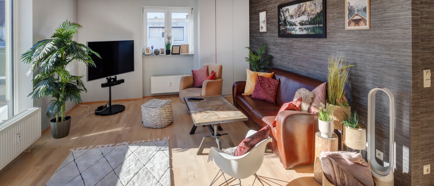 옥상 테라스 플랫 München Neuhausen 01 거실 공간 13988