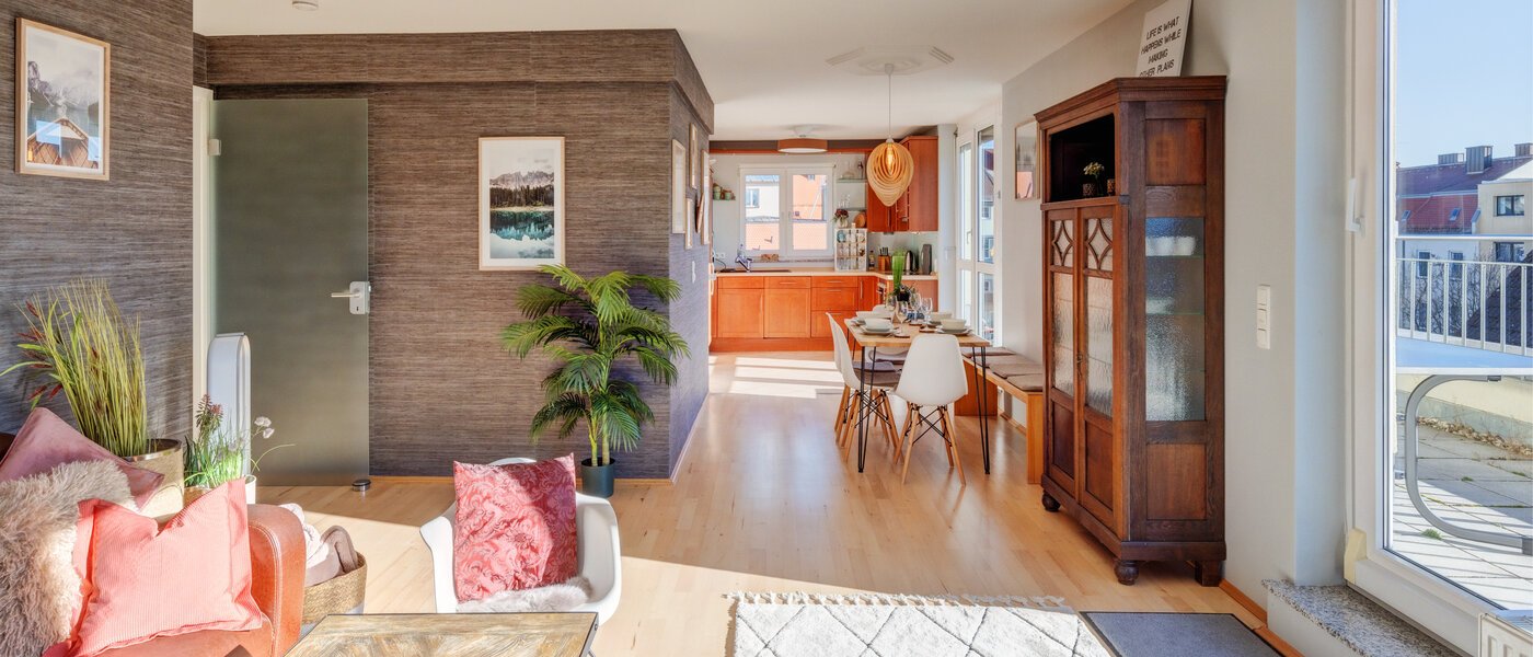 옥상 테라스 플랫 München Neuhausen 03 거실 공간 13988