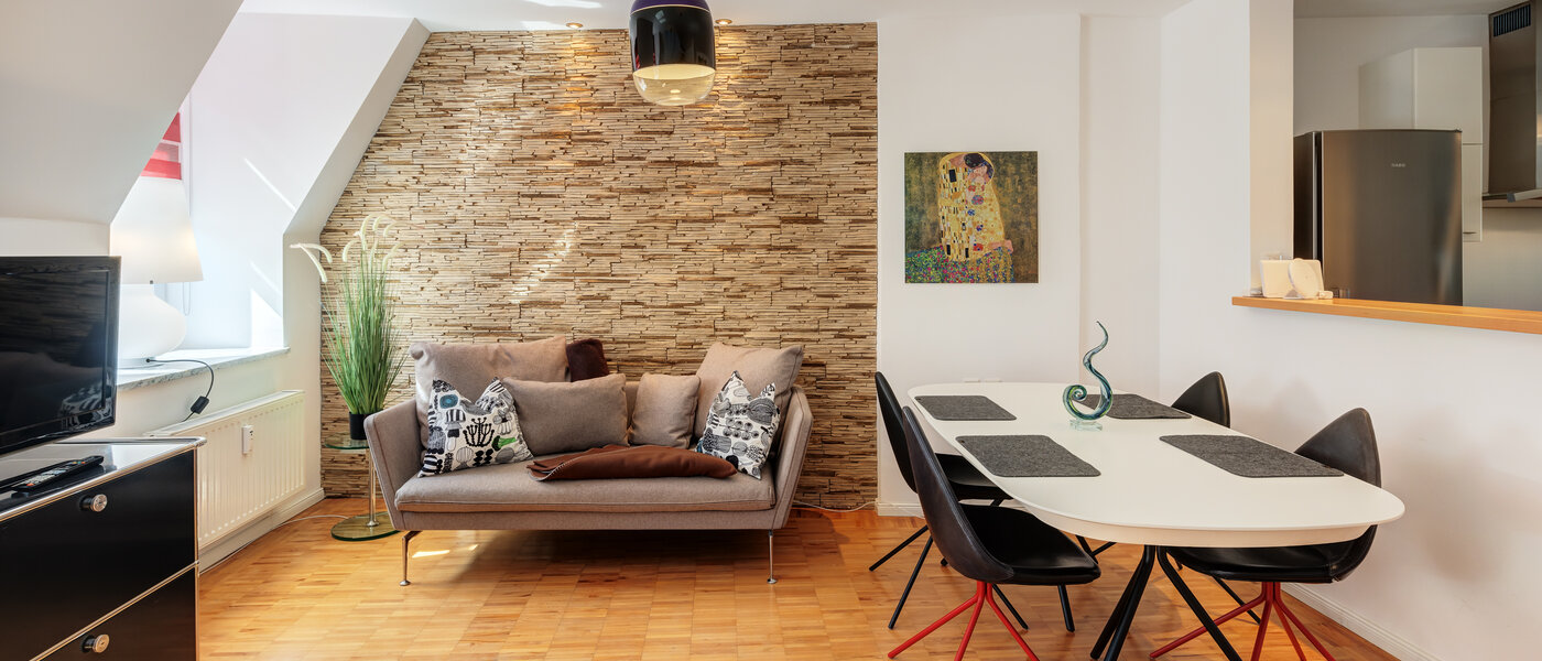 Mieszkanie typu maisonette München Lehel 01 Część dzienna 14018