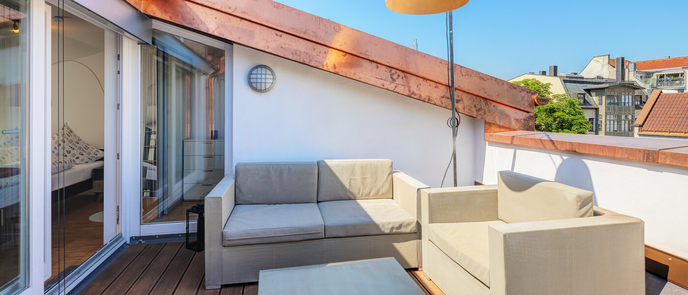 Mieszkanie typu maisonette München Lehel 01 Taras na dachu 14018