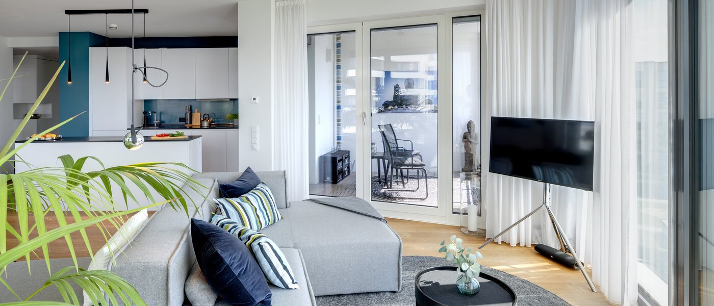 플랫 München Obersendling 05 거실 공간 14091