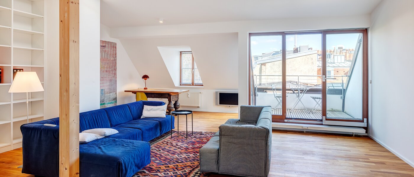 다락방 평면 München Isarvorstadt 01 거실 공간 14172