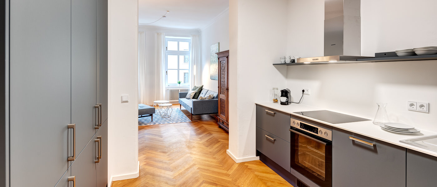 Плоский München Maxvorstadt - Museumsviertel 03 Кухня 14203