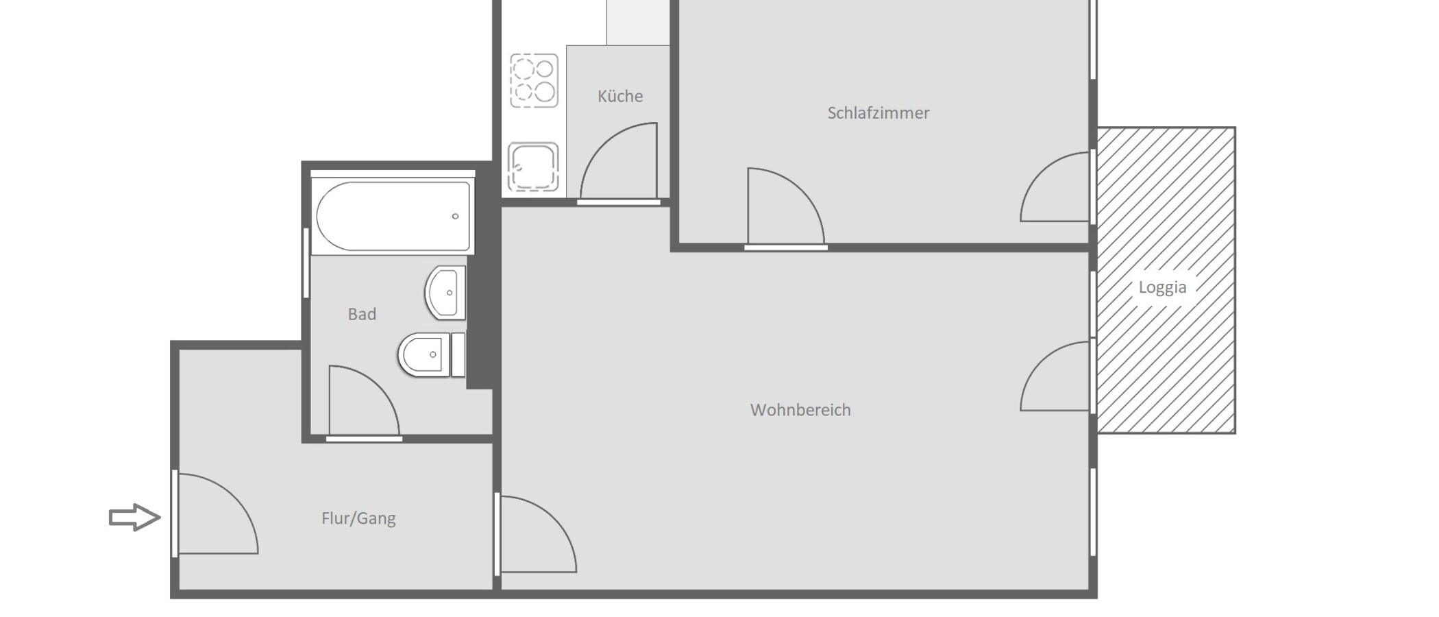 Podstrešno stanovanje München Lehel 01 Tloris 14280