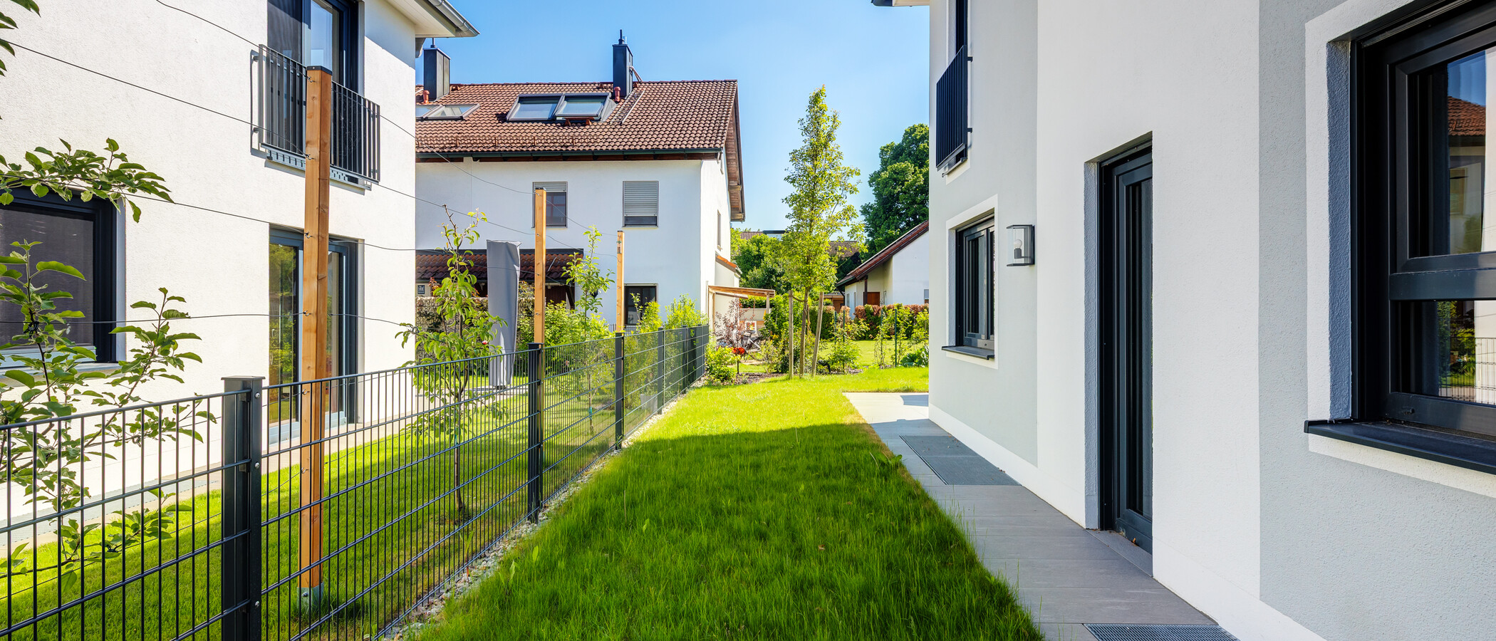 Dom w zabudowie bliźniaczej München Allach 05 Ogród 14306