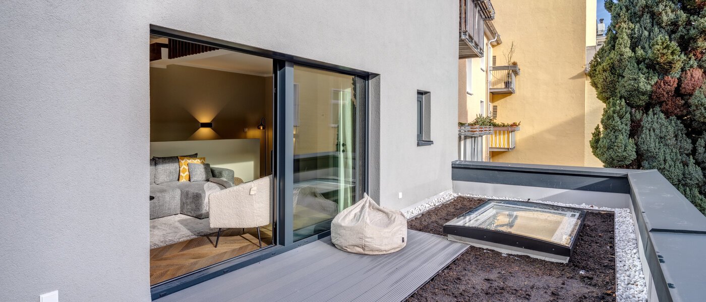 Maisonette lakás München Glockenbachviertel 02 Tetőterasz 14318