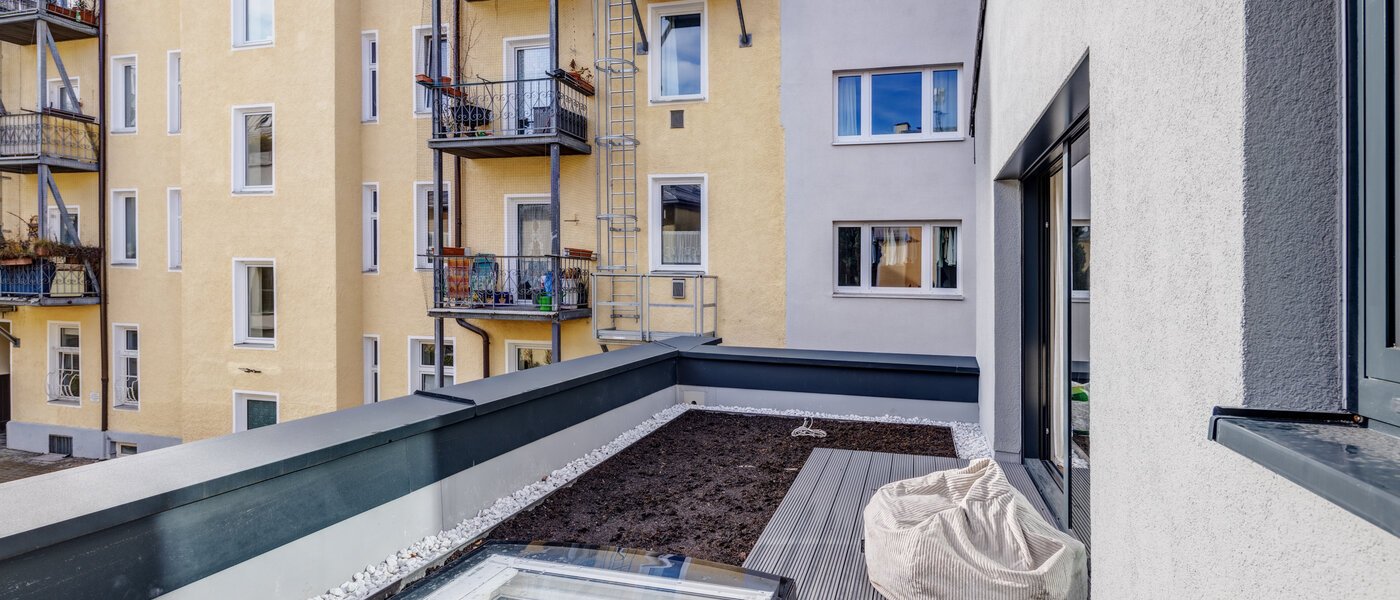 Maisonette lakás München Glockenbachviertel 03 Tetőterasz 14318