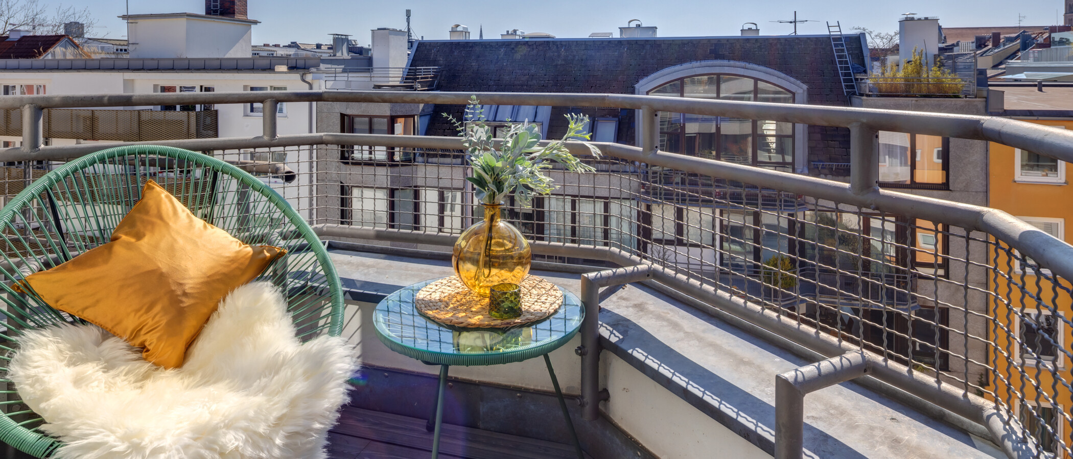Maisonette lakás München Glockenbachviertel 01 Tetőterasz 14319
