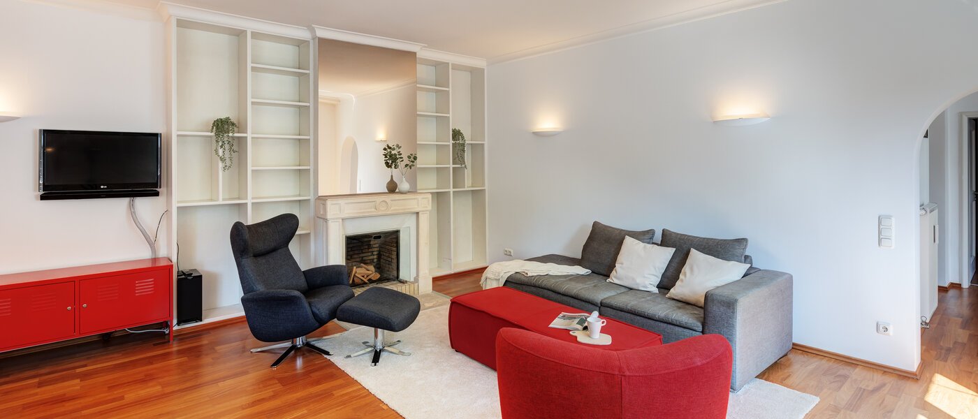 옥상 테라스 플랫 München Solln 03 거실 공간 14396