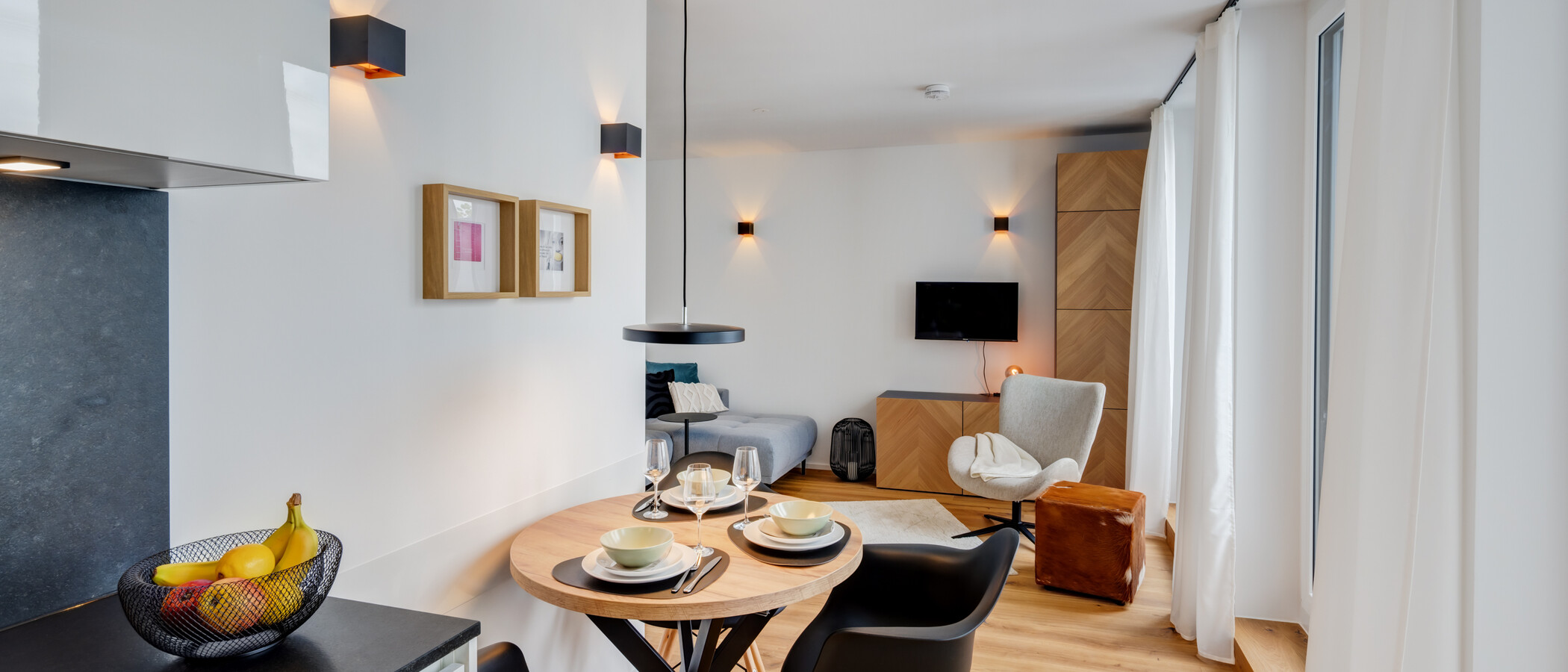 Διαμέρισμα με βεράντα στην ταράτσα München Sendling-Westpark 04 Καθιστικό 14433