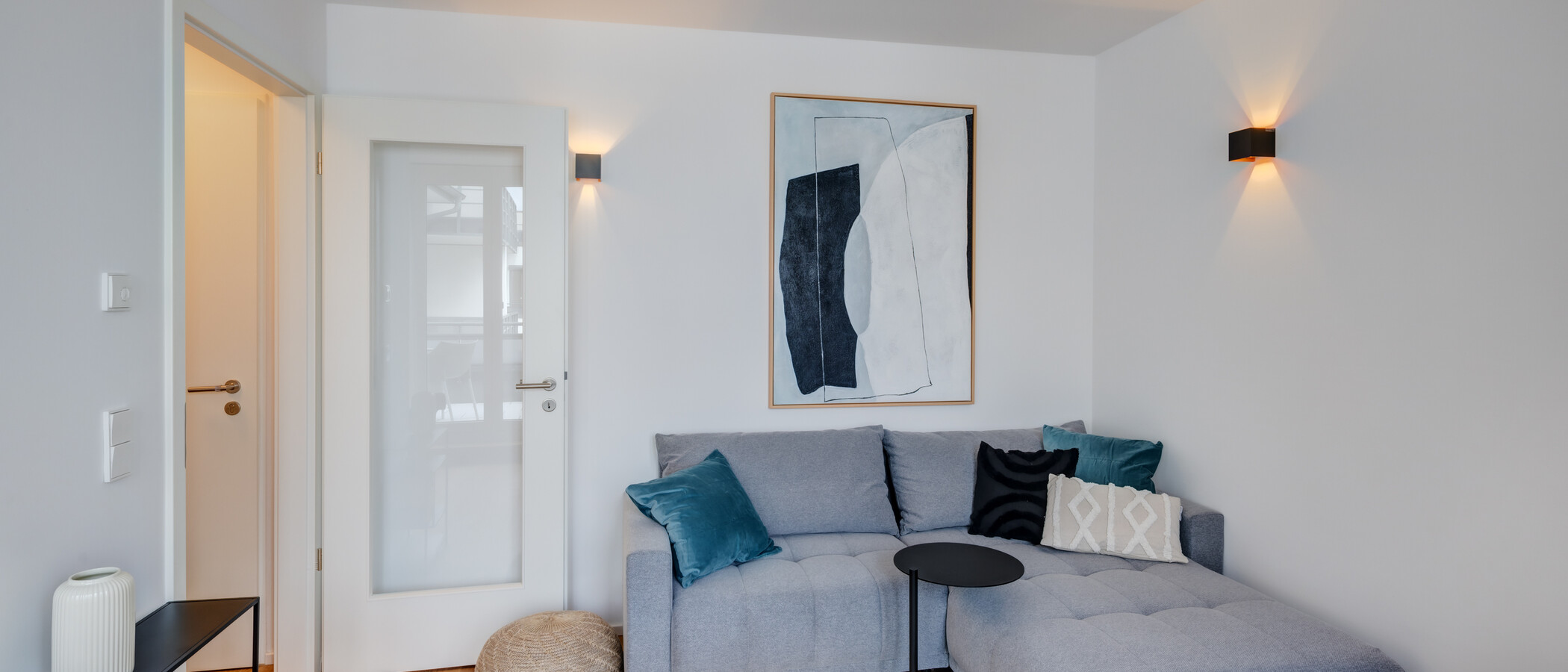 Διαμέρισμα με βεράντα στην ταράτσα München Sendling-Westpark 05 Καθιστικό 14433