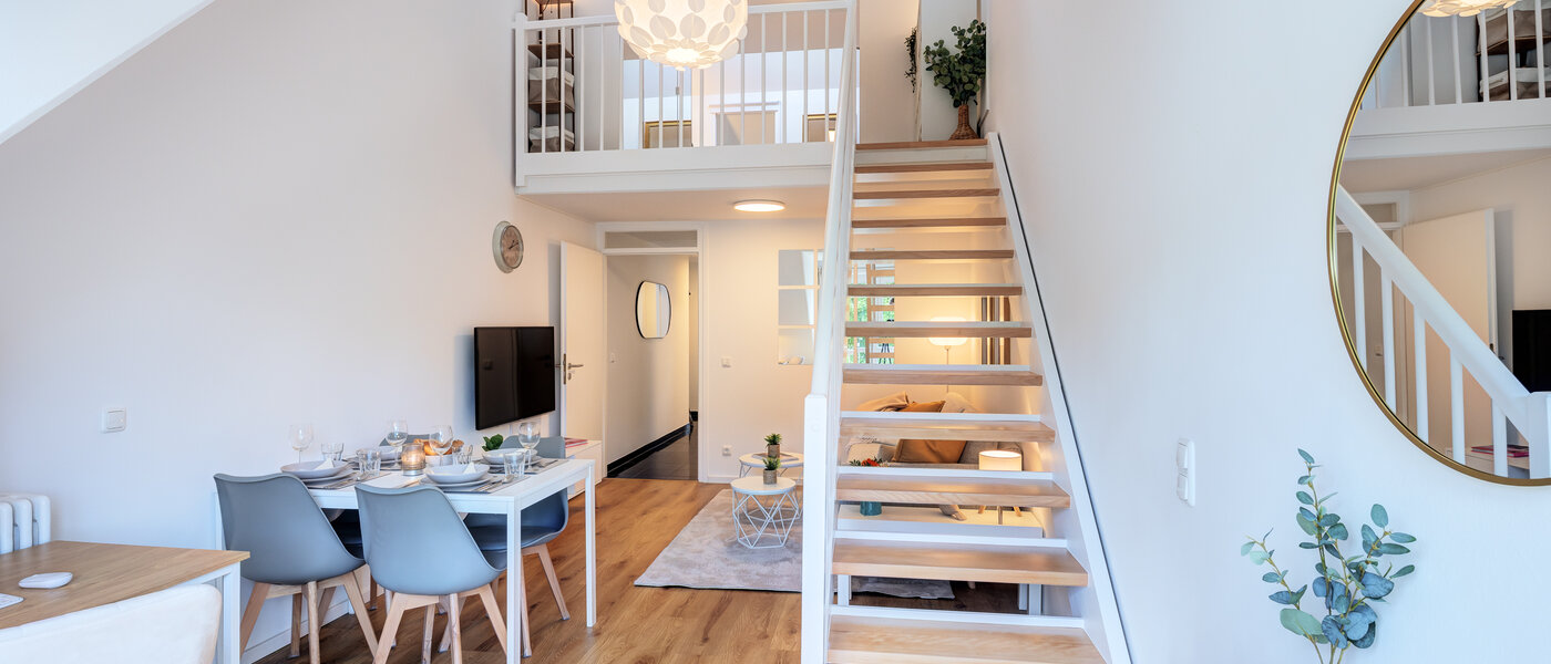 Mezonetový byt s galerií München Obersendling 04 Obývací prostor 14471