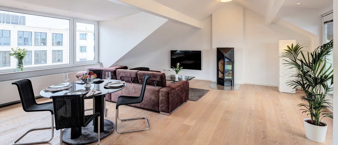 Mansardă plată München Maxvorstadt 02 Zona de zi 14568