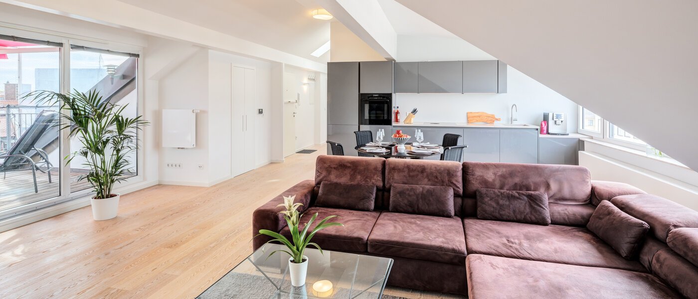 Mansardă plată München Maxvorstadt 04 Zona de zi 14568