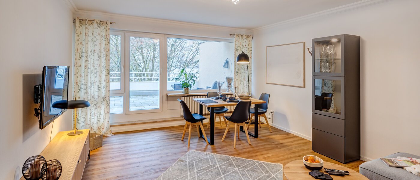 Dakterras appartement München Nymphenburg 01 Woonkamer 14694