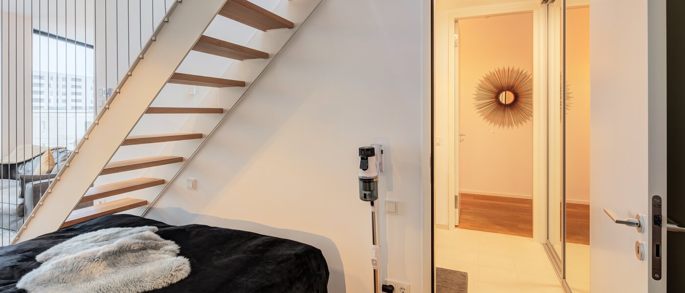 Mieszkanie z tarasem na dachu München Neuhausen 03 Część sypialna 14699