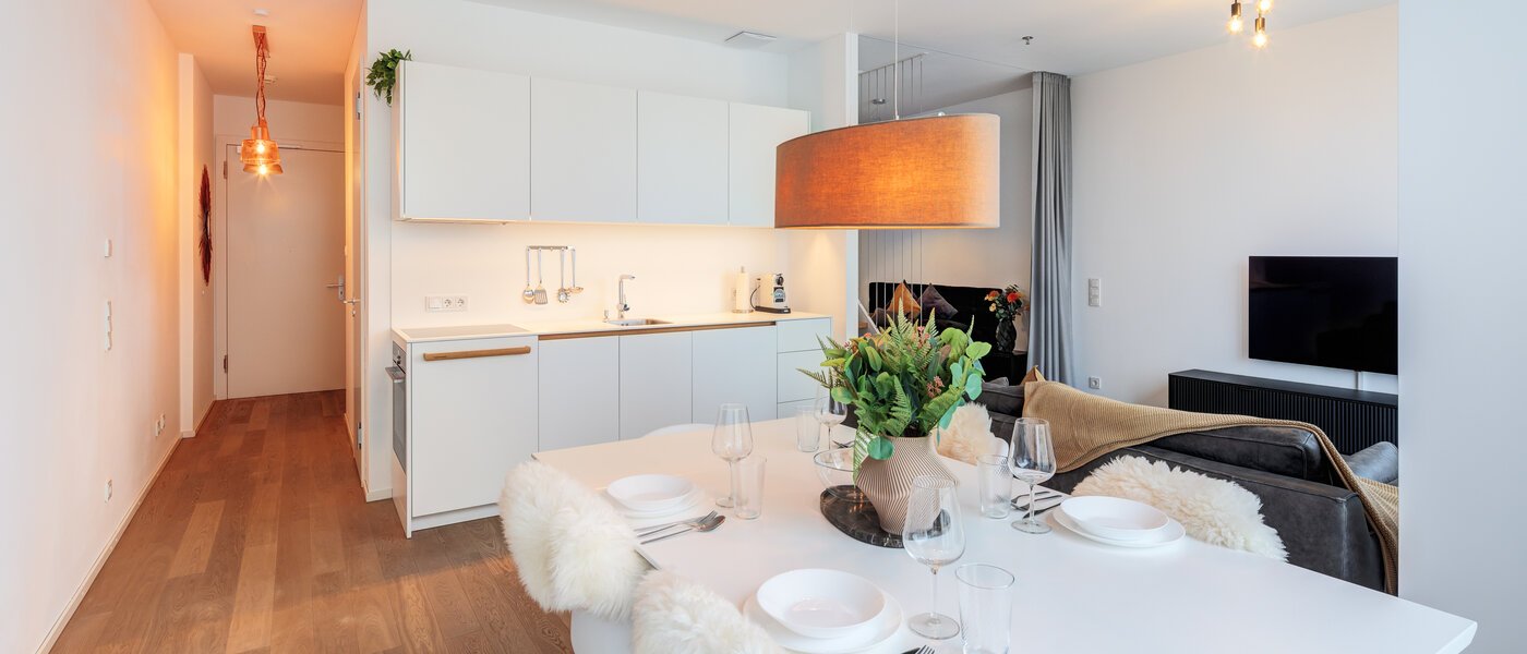 Апартамент с покривна тераса München Neuhausen 05 Дневна зона 14699