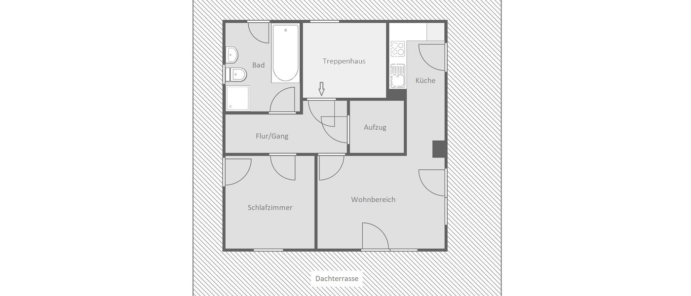 Penthouse-lejlighed München Trudering 01 Grundplan 14707