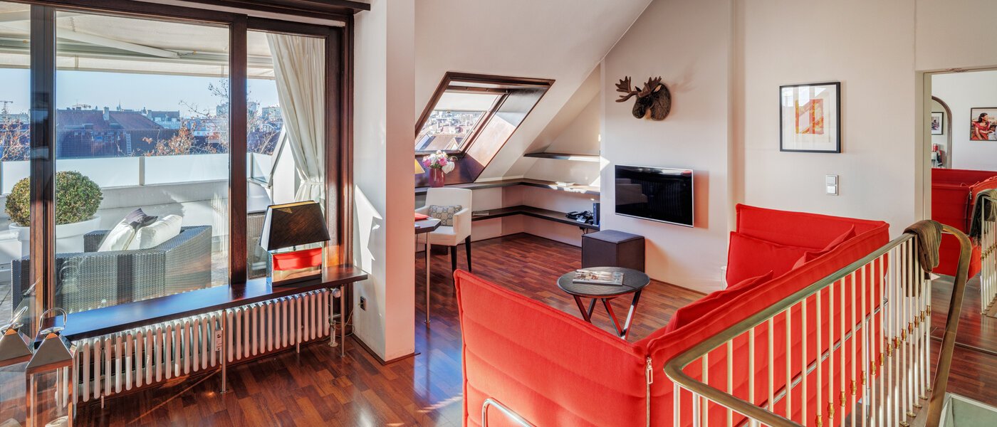 Mezonetový byt München Maxvorstadt 02 Obývacia časť 14710