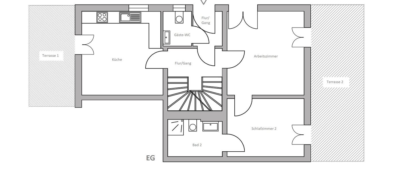 Hoekwoning München Untermenzing 01 Plattegrond 14723