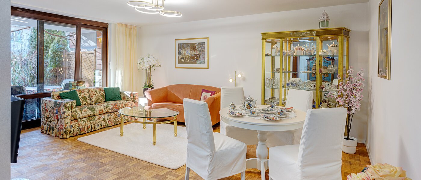 Trädgårdslägenhet München Solln 01 Vardagsrum 14725