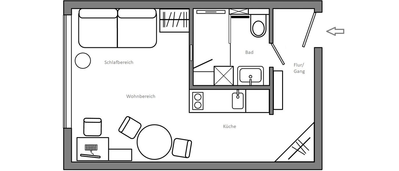 Płaski München Schwabing-West 01 Plan piętra 14728