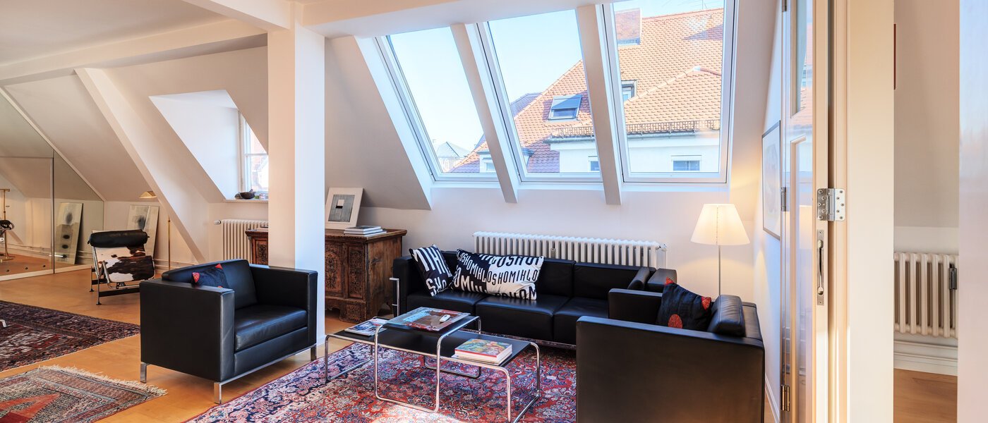 Tagterrasse-lejlighed München Schwabing-West 03 Opholdsområde 14731