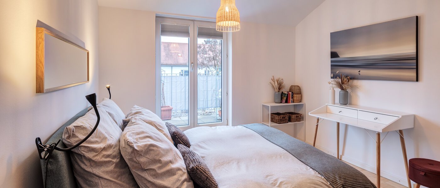 Stanovanje s strešno teraso München Maxvorstadt 02 1. spalnica 14758