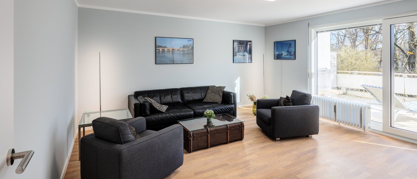 Apartamento com terraço no telhado München Nymphenburg 01 Área de estar 14775