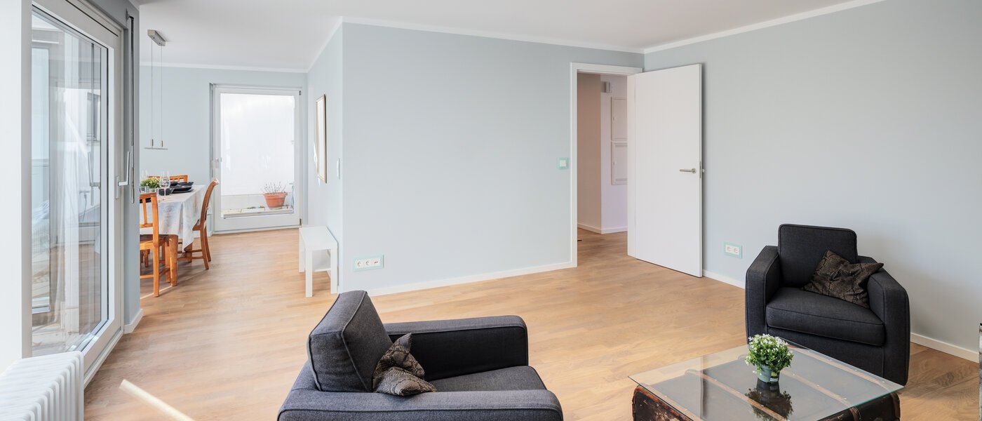 Apartamento com terraço no telhado München Nymphenburg 04 Área de estar 14775