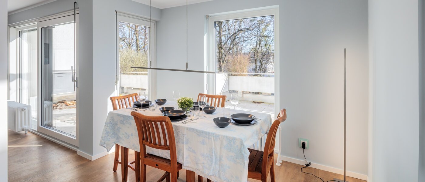 Apartamento com terraço no telhado München Nymphenburg 01 Área de refeições 14775