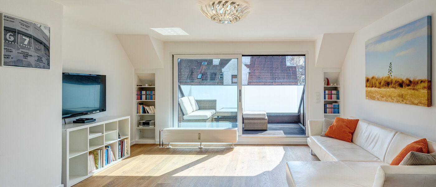 옥상 테라스 플랫 München Moosach 01 거실 공간 14797