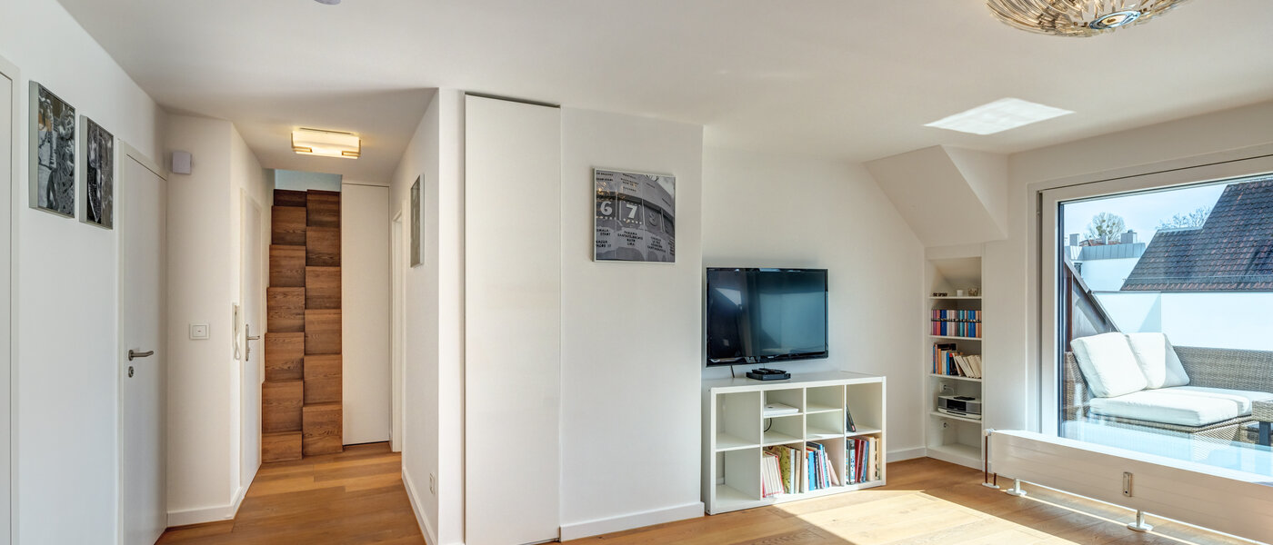 옥상 테라스 플랫 München Moosach 04 거실 공간 14797