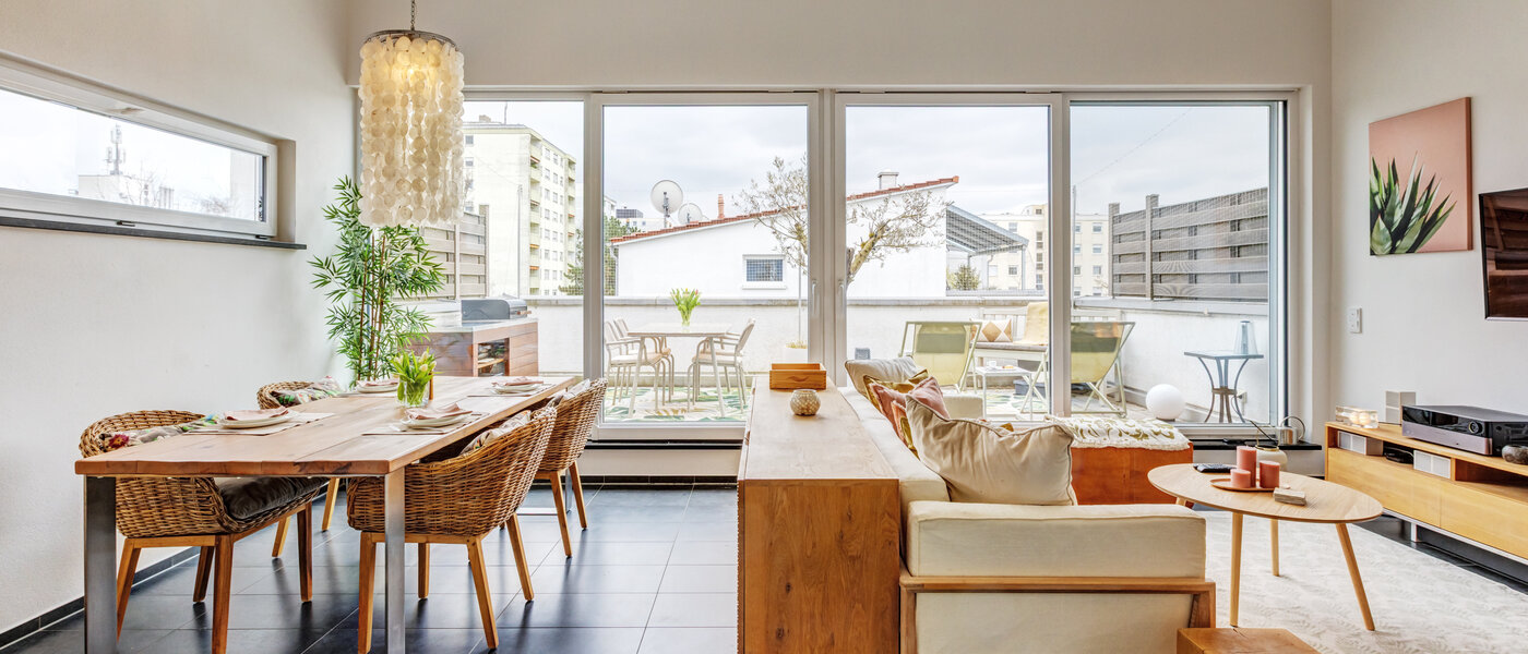 Maisonette lakás Germering 02 Nappali 14809