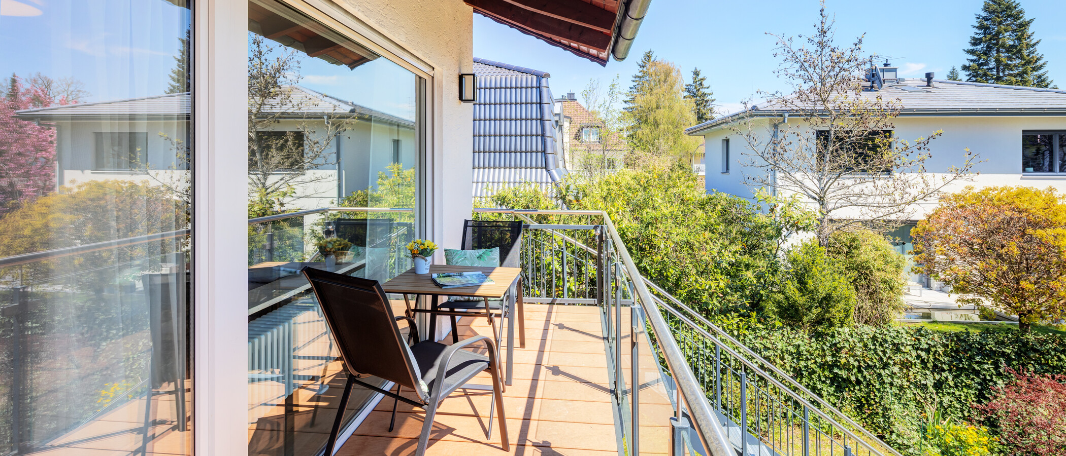 Maisonette daire München Waldtrudering 01 Balkon 14825