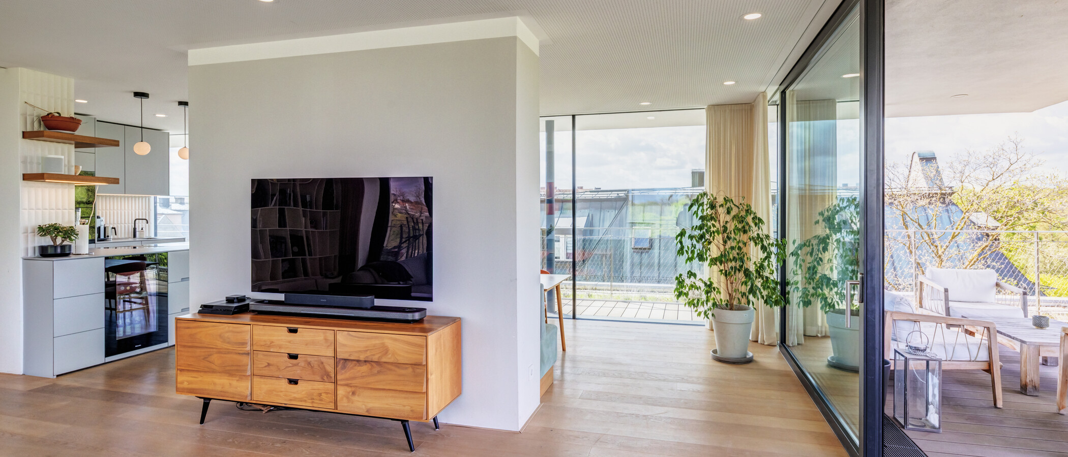 Penthouse byt München Haidhausen 04 Obývací prostor 14832